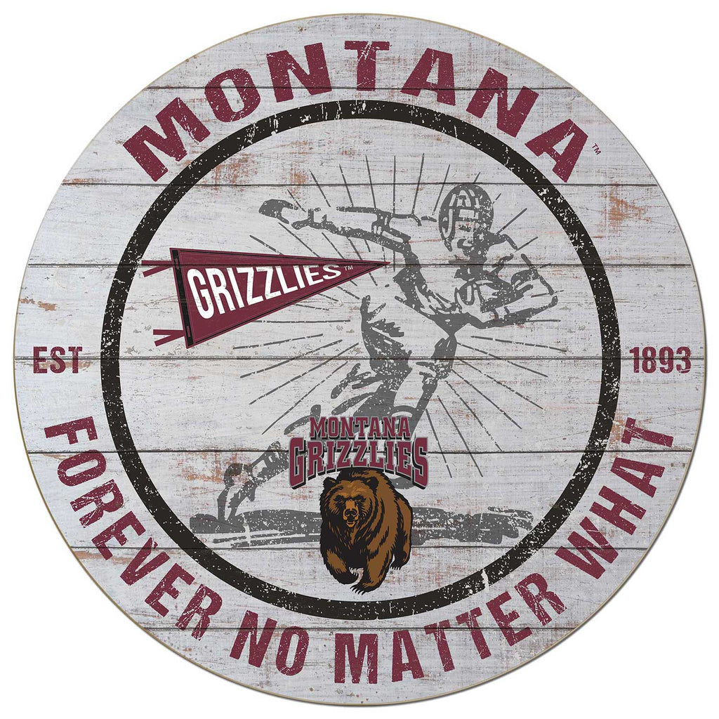 20x20 Throwback Weathered Circle Montana Grizzlies