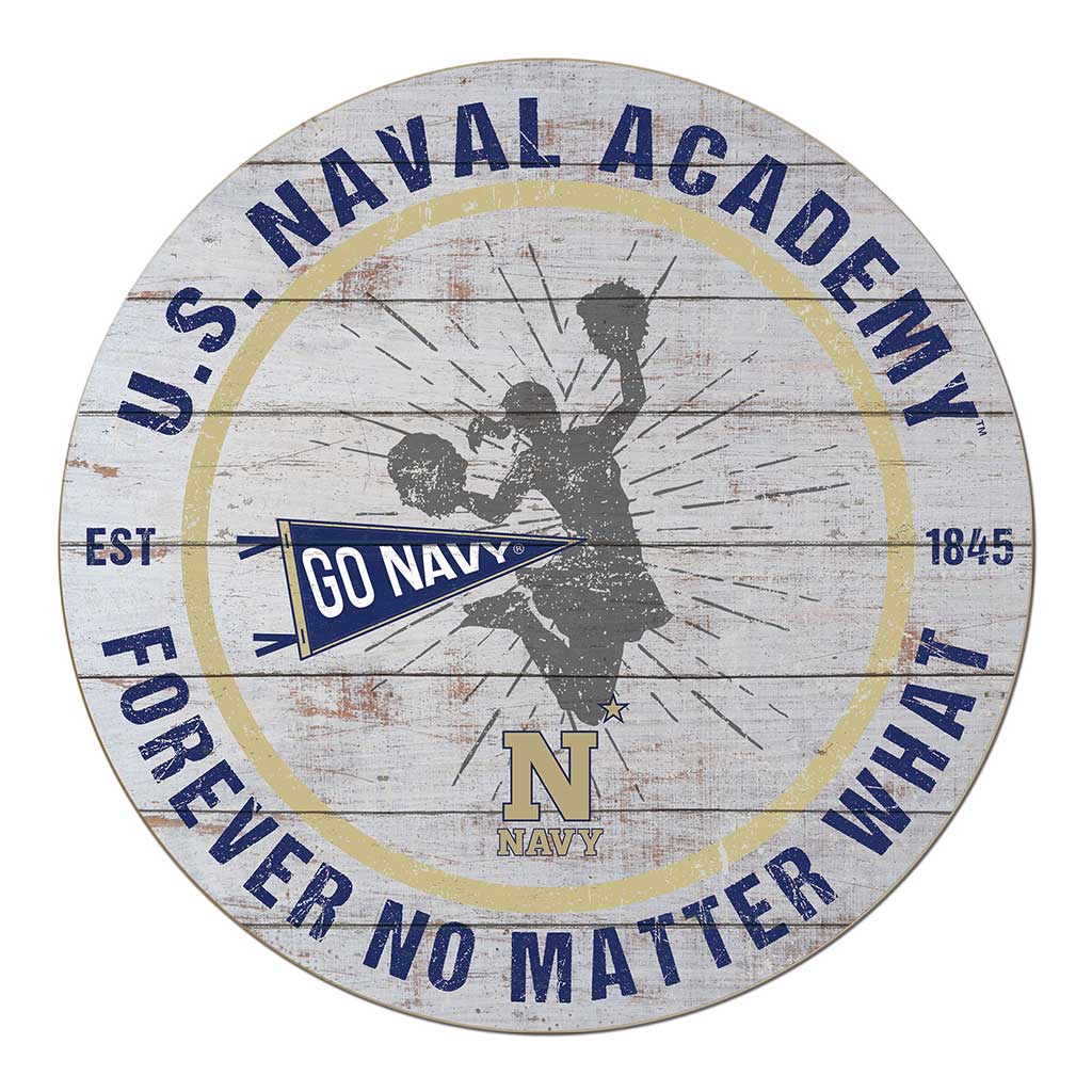 20x20 Throwback Weathered Circle Naval Academy Midshipmen Cheerleading