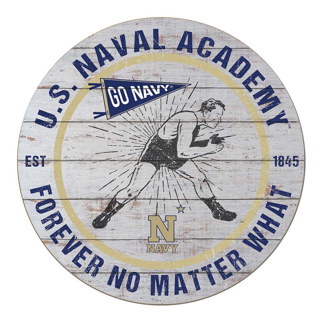 20x20 Throwback Weathered Circle Naval Academy Midshipmen Wrestling
