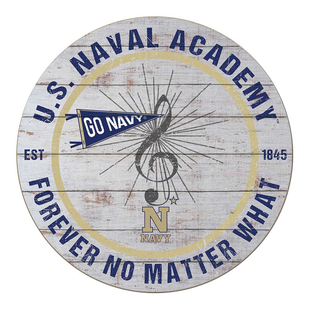 20x20 Throwback Weathered Circle Naval Academy Midshipmen Band
