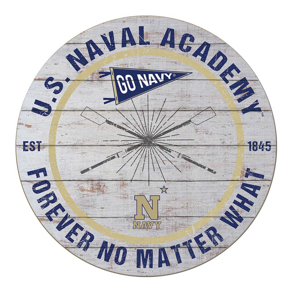 20x20 Throwback Weathered Circle Naval Academy Midshipmen Rowing