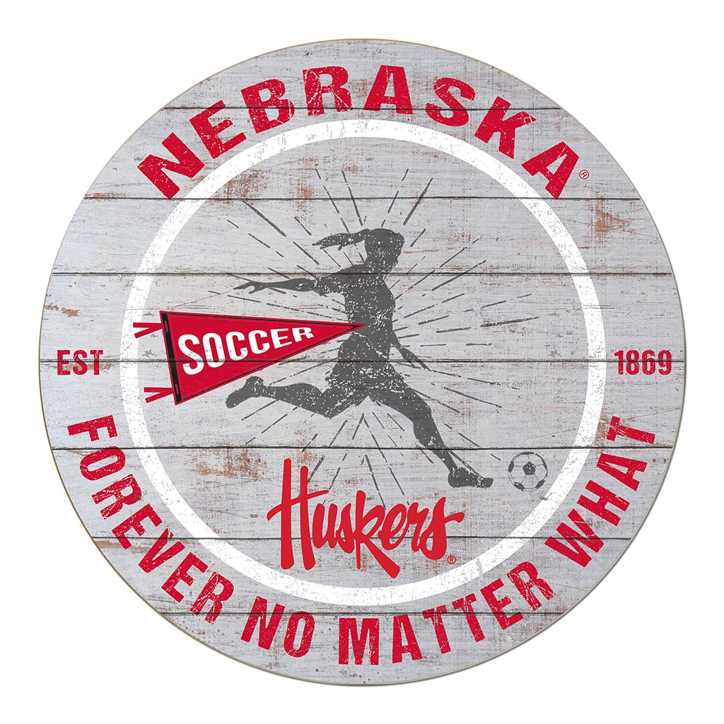 20x20 Throwback Weathered Circle Nebraska Cornhuskers Soccer Girls