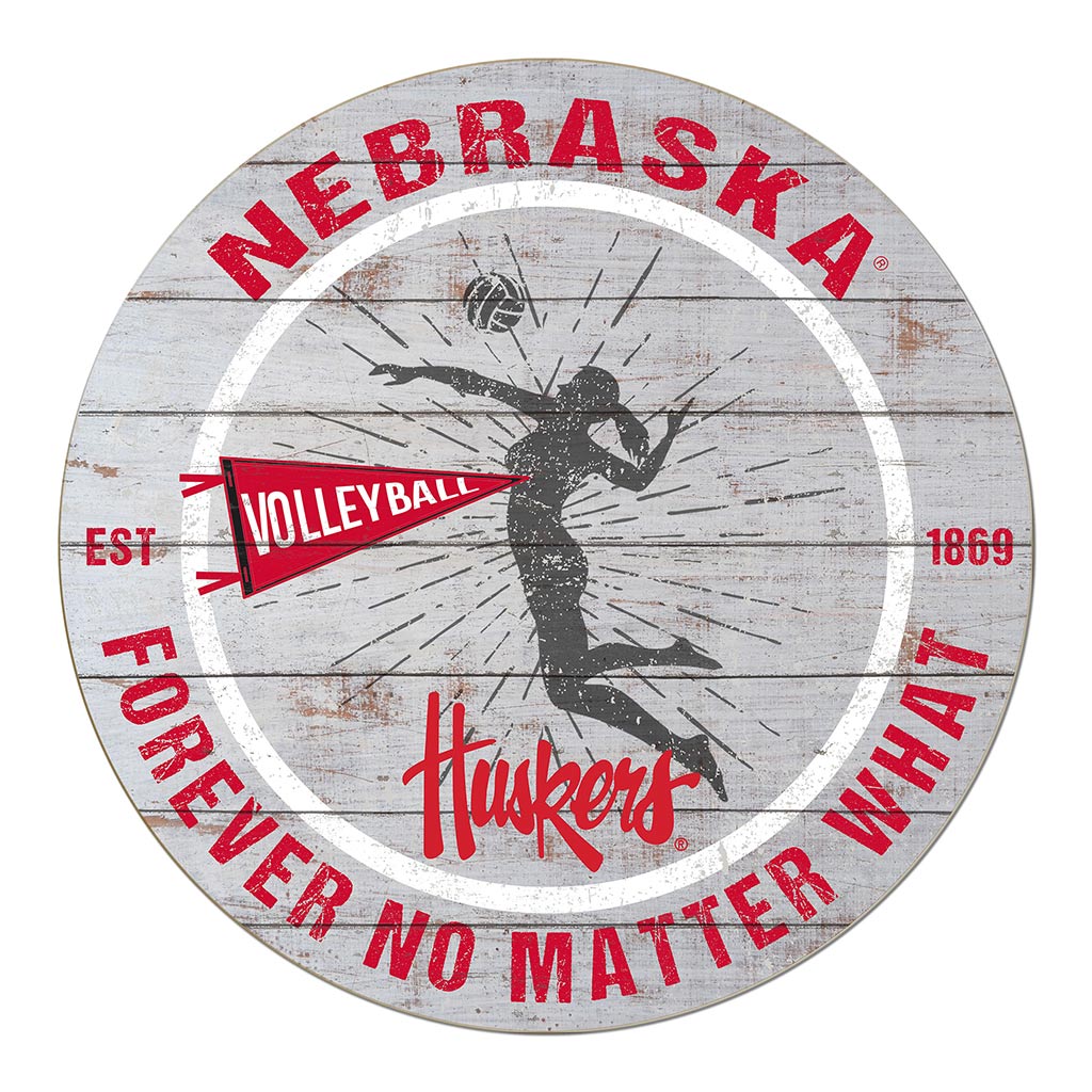 20x20 Throwback Weathered Circle Nebraska Cornhuskers Volleyball Girls