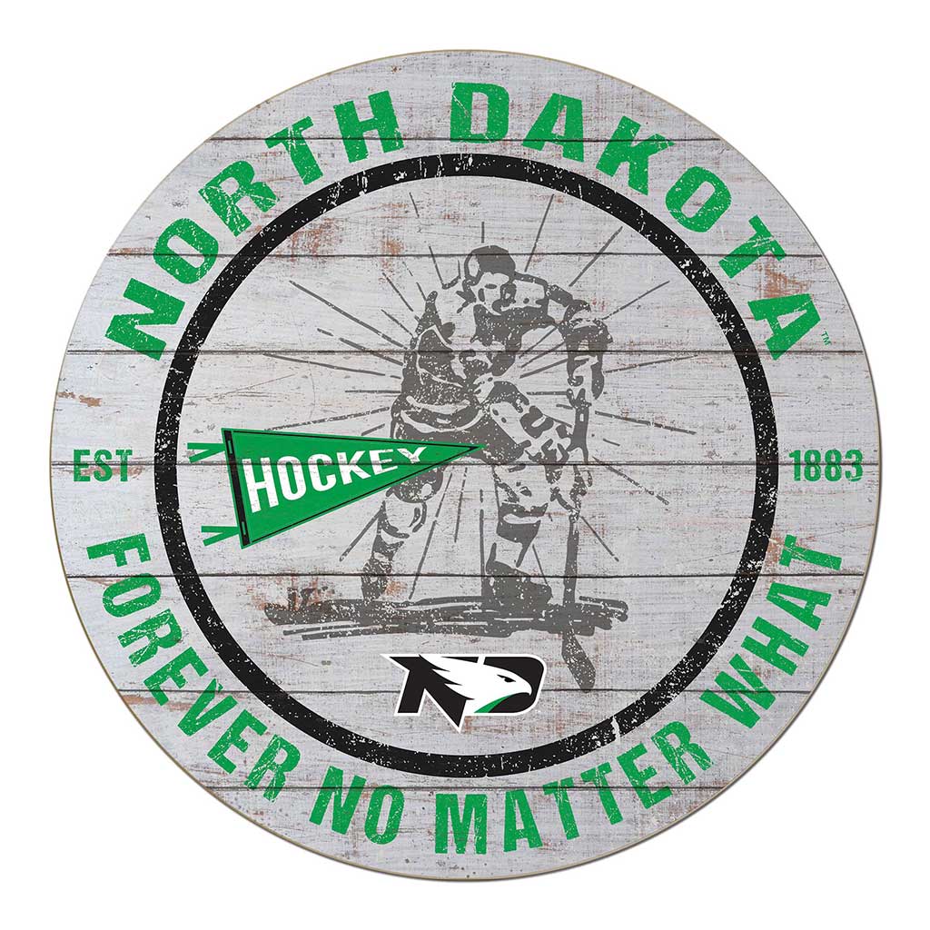 20x20 Throwback Weathered Circle North Dakota Fighting Hawks Hockey