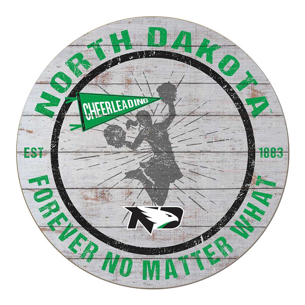 20x20 Throwback Weathered Circle North Dakota Fighting Hawks Cheerleading