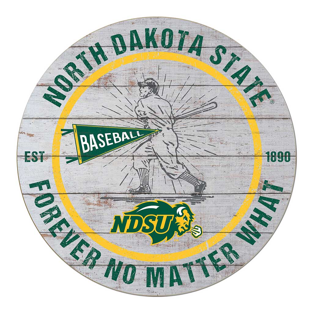 20x20 Throwback Weathered Circle North Dakota State Bison Baseball
