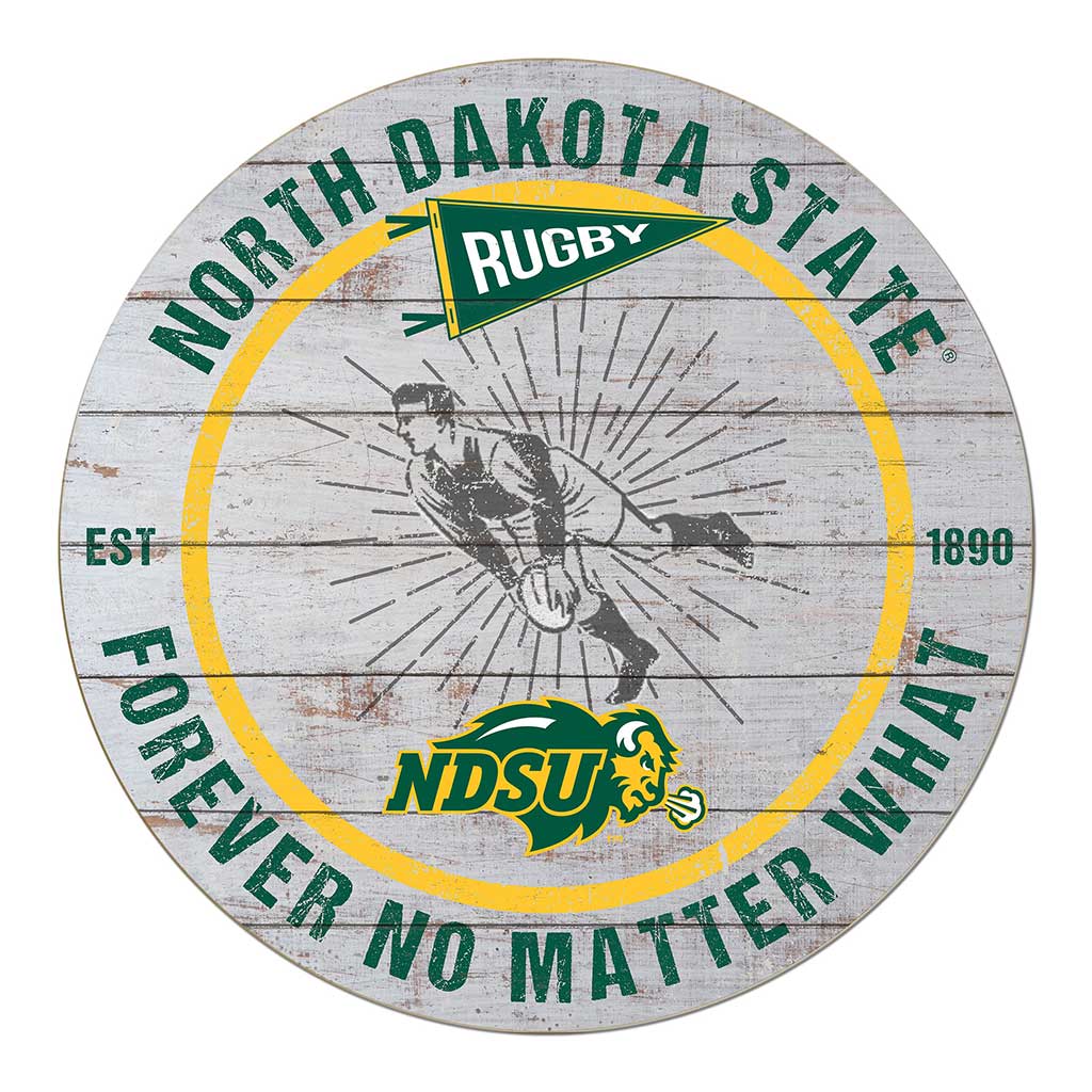 20x20 Throwback Weathered Circle North Dakota State Bison Rugby