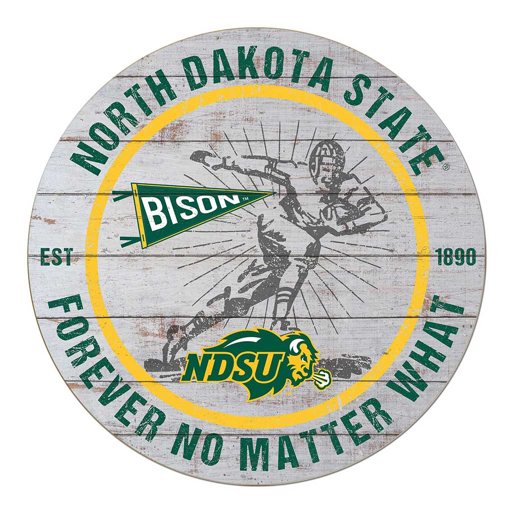 20x20 Throwback Weathered Circle North Dakota State Bison