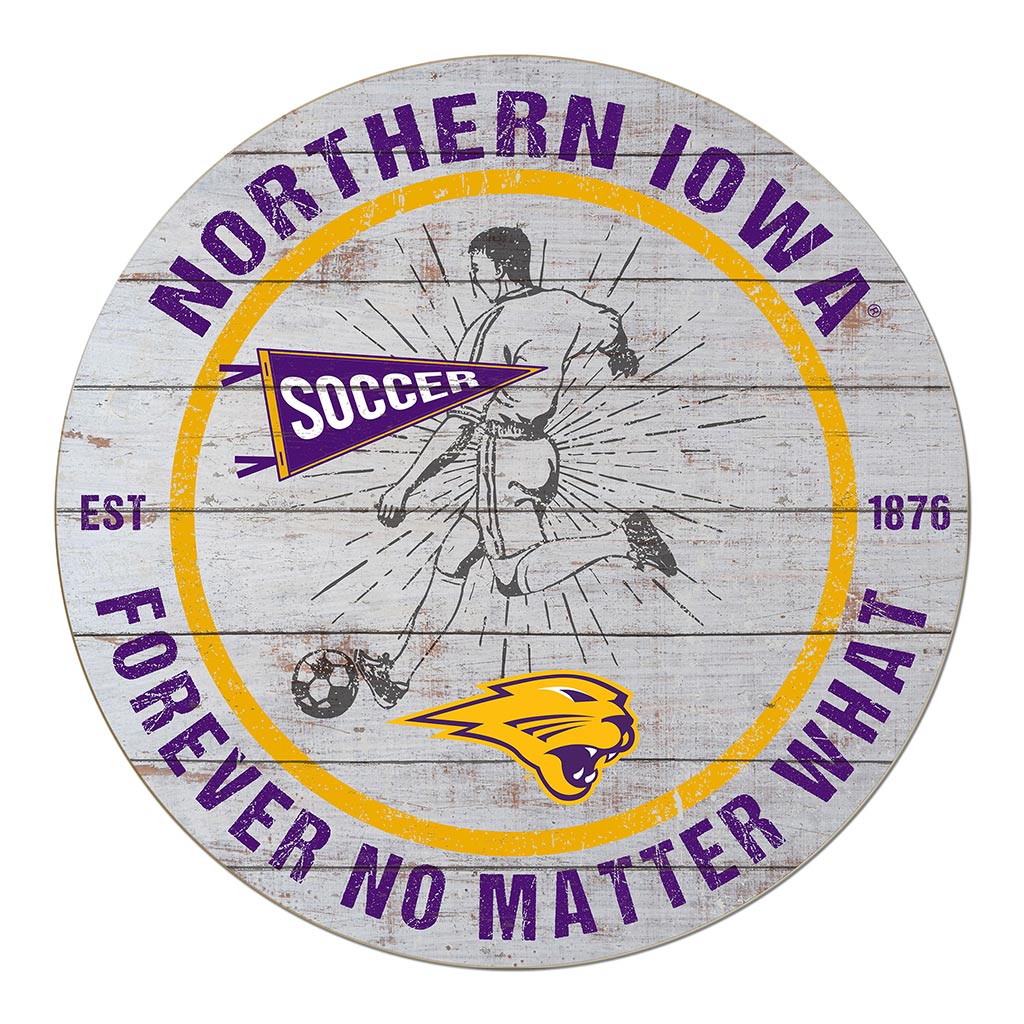 20x20 Throwback Weathered Circle Northern Iowa Panthers Soccer
