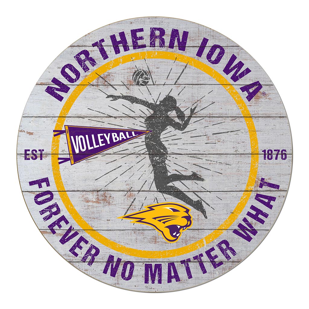 20x20 Throwback Weathered Circle Northern Iowa Panthers Volleyball Girls