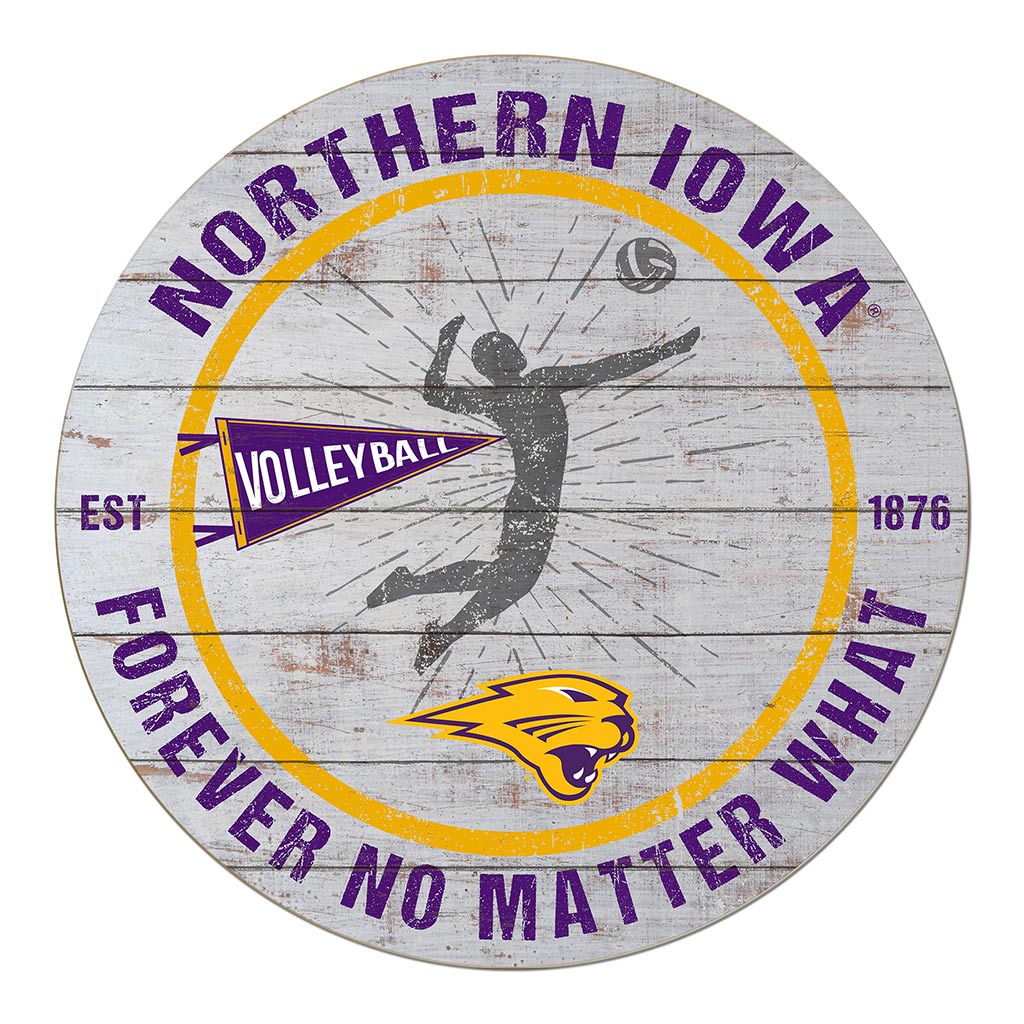 20x20 Throwback Weathered Circle Northern Iowa Panthers Volleyball