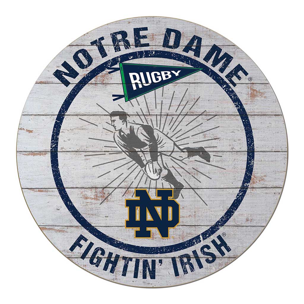 20x20 Throwback Weathered Circle Notre Dame Fighting Irish Rugby