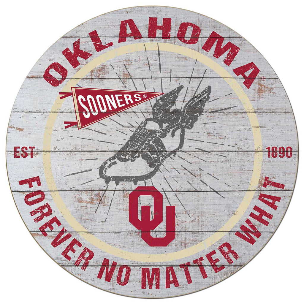 20x20 Throwback Weathered Circle Oklahoma Sooners Track