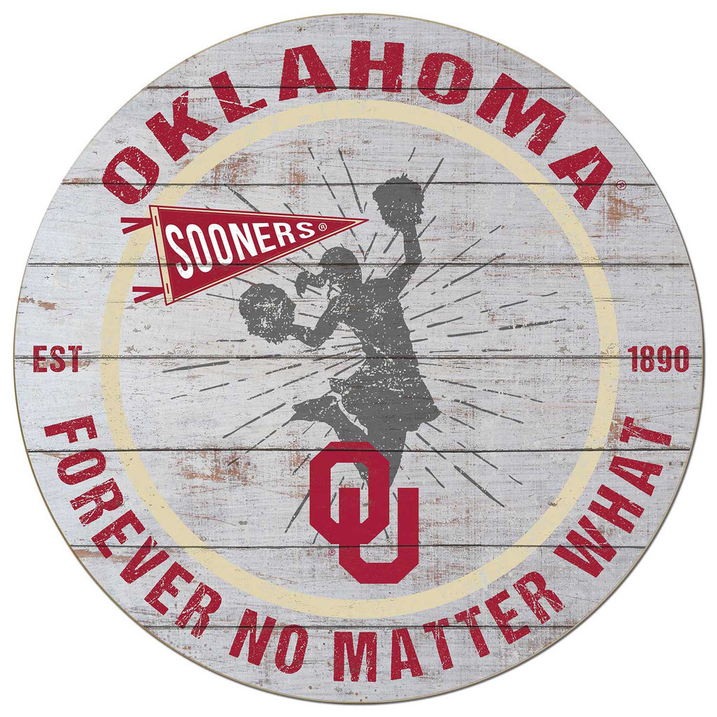 20x20 Throwback Weathered Circle Oklahoma Sooners Cheerleading