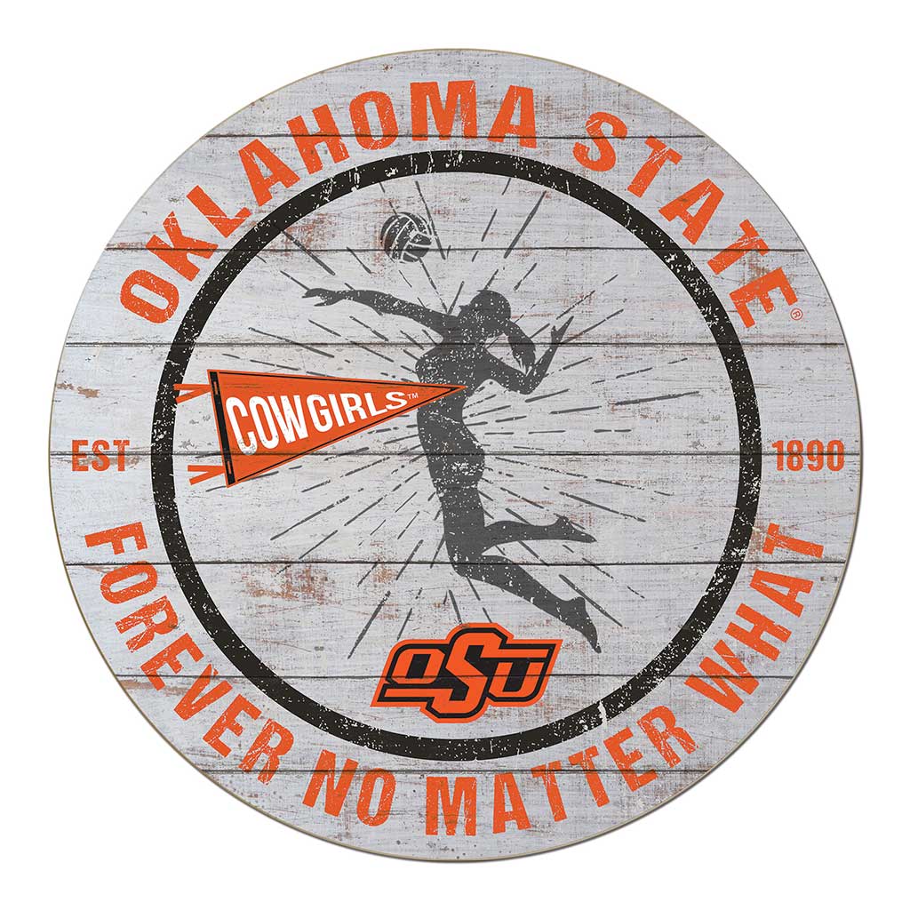 20x20 Throwback Weathered Circle Oklahoma State Cowboys Volleyball Girls