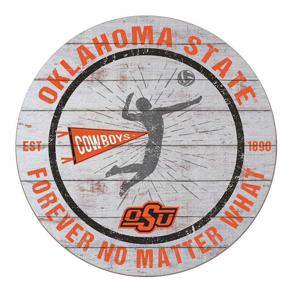 20x20 Throwback Weathered Circle Oklahoma State Cowboys Volleyball