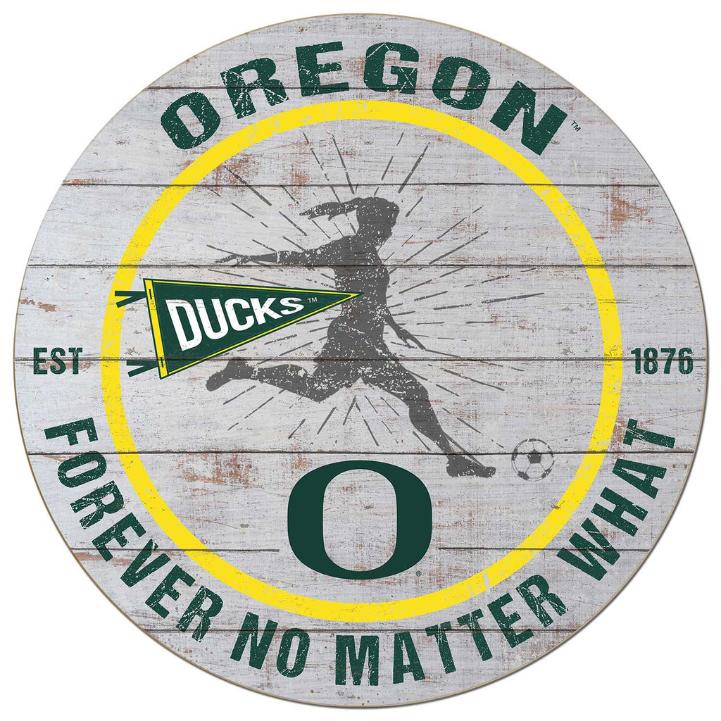 20x20 Throwback Weathered Circle Oregon Ducks Soccer Girls