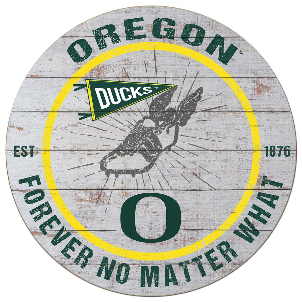 20x20 Throwback Weathered Circle Oregon Ducks Track
