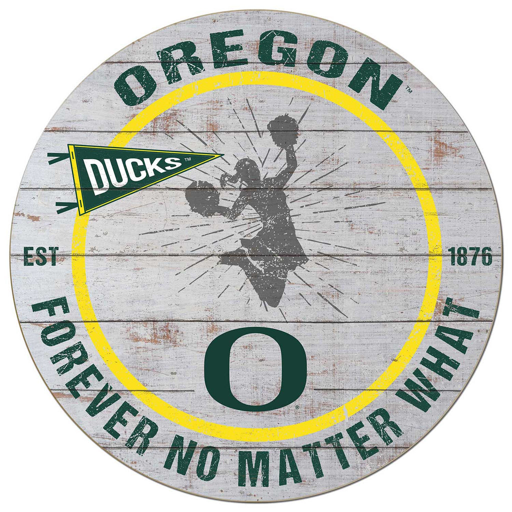 20x20 Throwback Weathered Circle Oregon Ducks Cheerleading