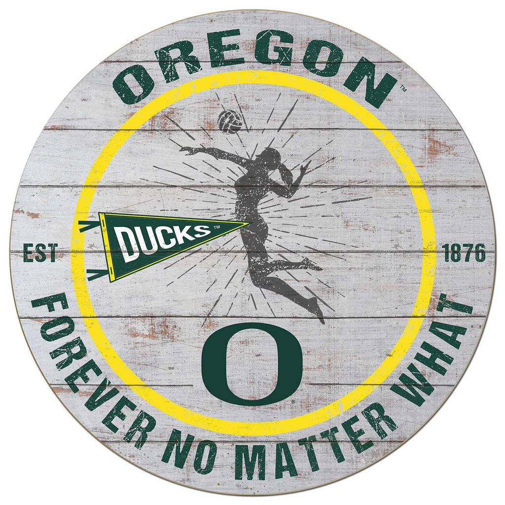 20x20 Throwback Weathered Circle Oregon Ducks Volleyball Girls