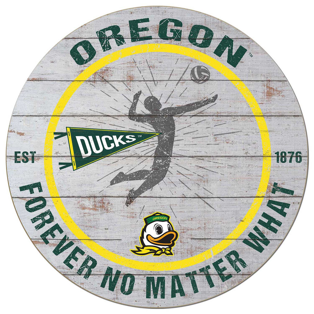 20x20 Throwback Weathered Circle Oregon Ducks Volleyball