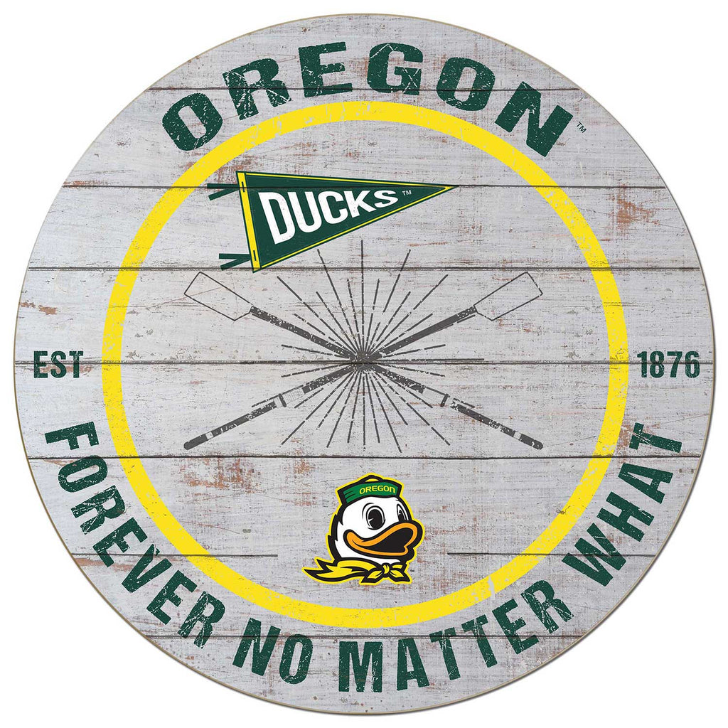 20x20 Throwback Weathered Circle Oregon Ducks Rowing