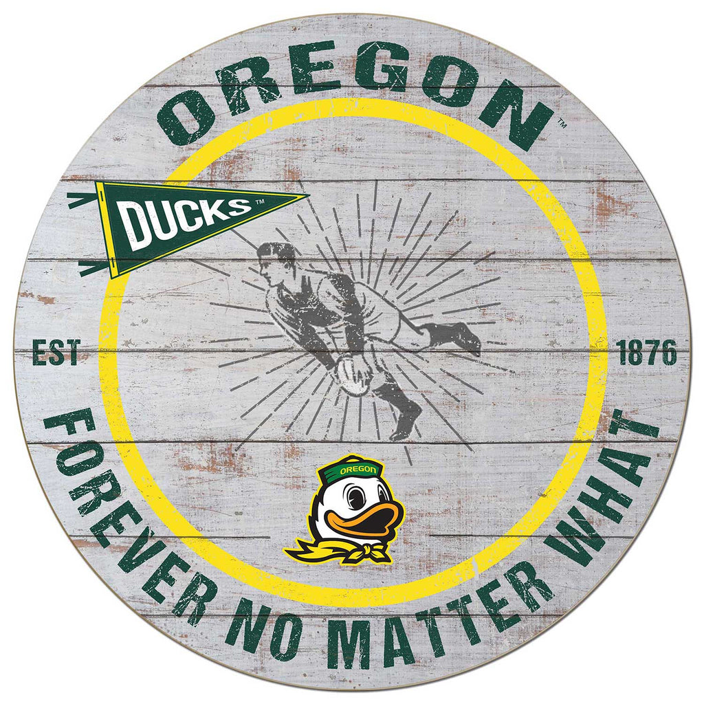 20x20 Throwback Weathered Circle Oregon Ducks Rugby