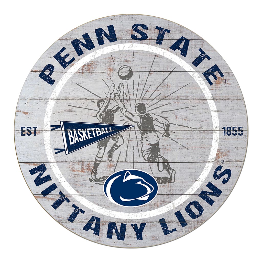 20x20 Throwback Weathered Circle Penn State Nittany Lions Basketball