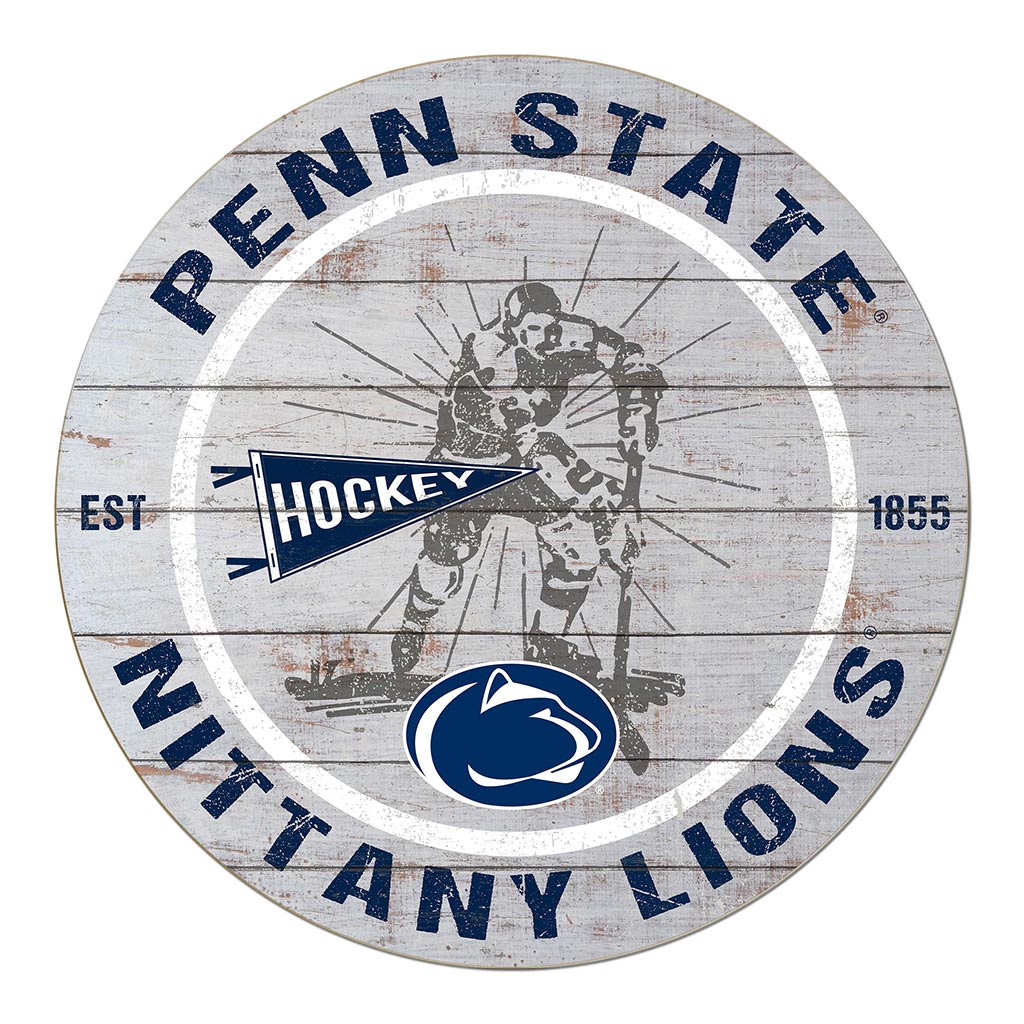 20x20 Throwback Weathered Circle Penn State Nittany Lions Hockey