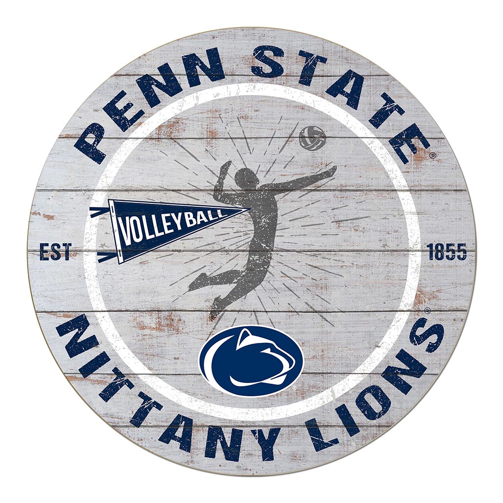20x20 Throwback Weathered Circle Penn State Nittany Lions Volleyball