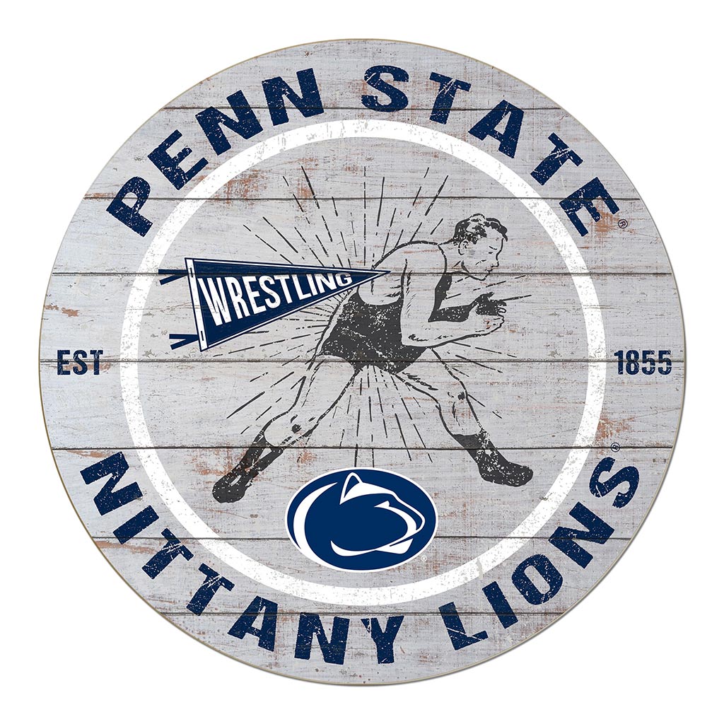 20x20 Throwback Weathered Circle Penn State Nittany Lions Wrestling