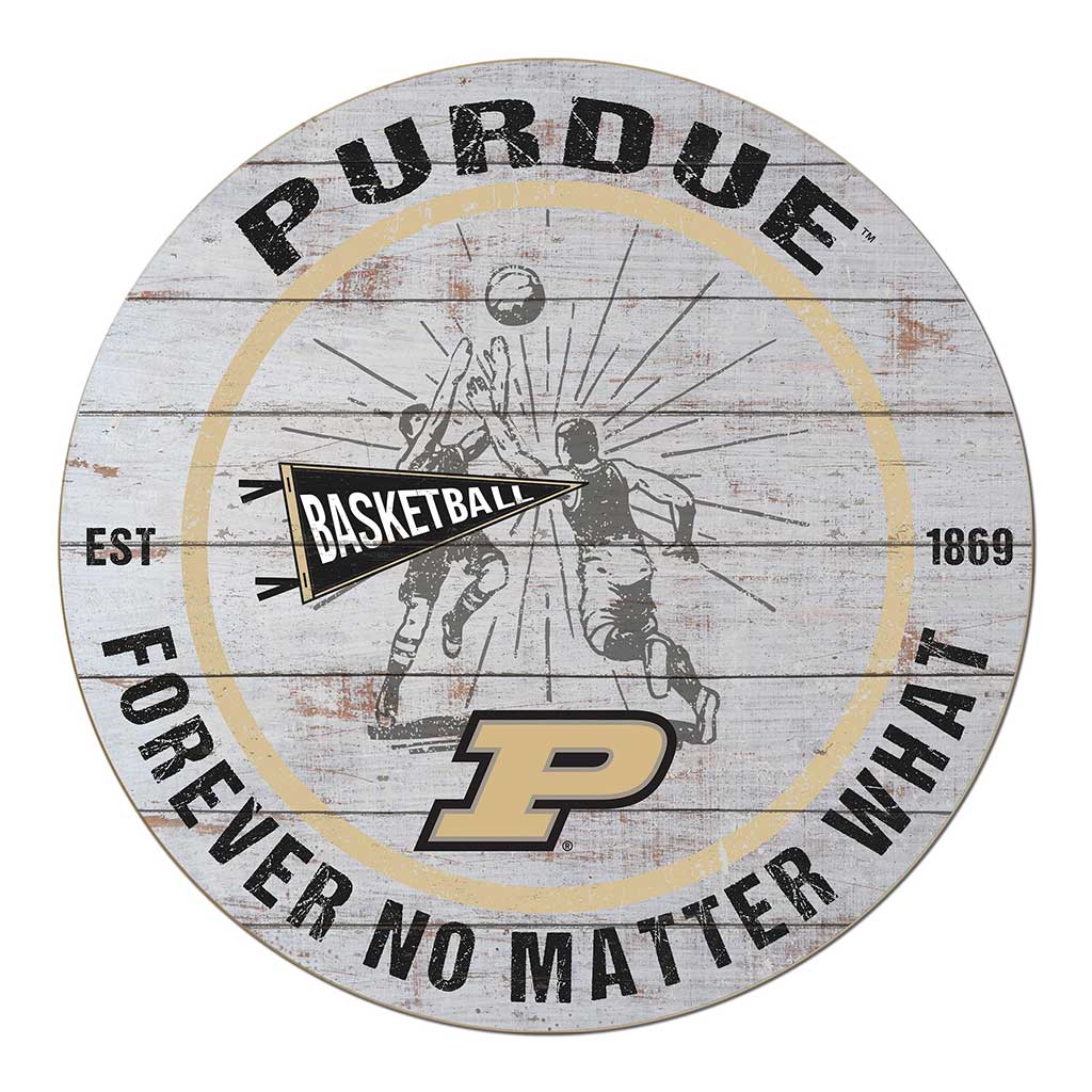 20x20 Throwback Weathered Circle Purdue Boilermakers Basketball Player