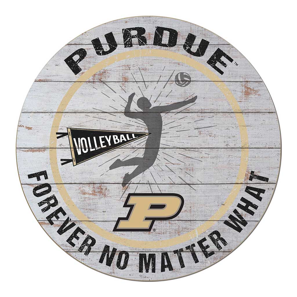 20x20 Throwback Weathered Circle Purdue Boilermakers Volleyball