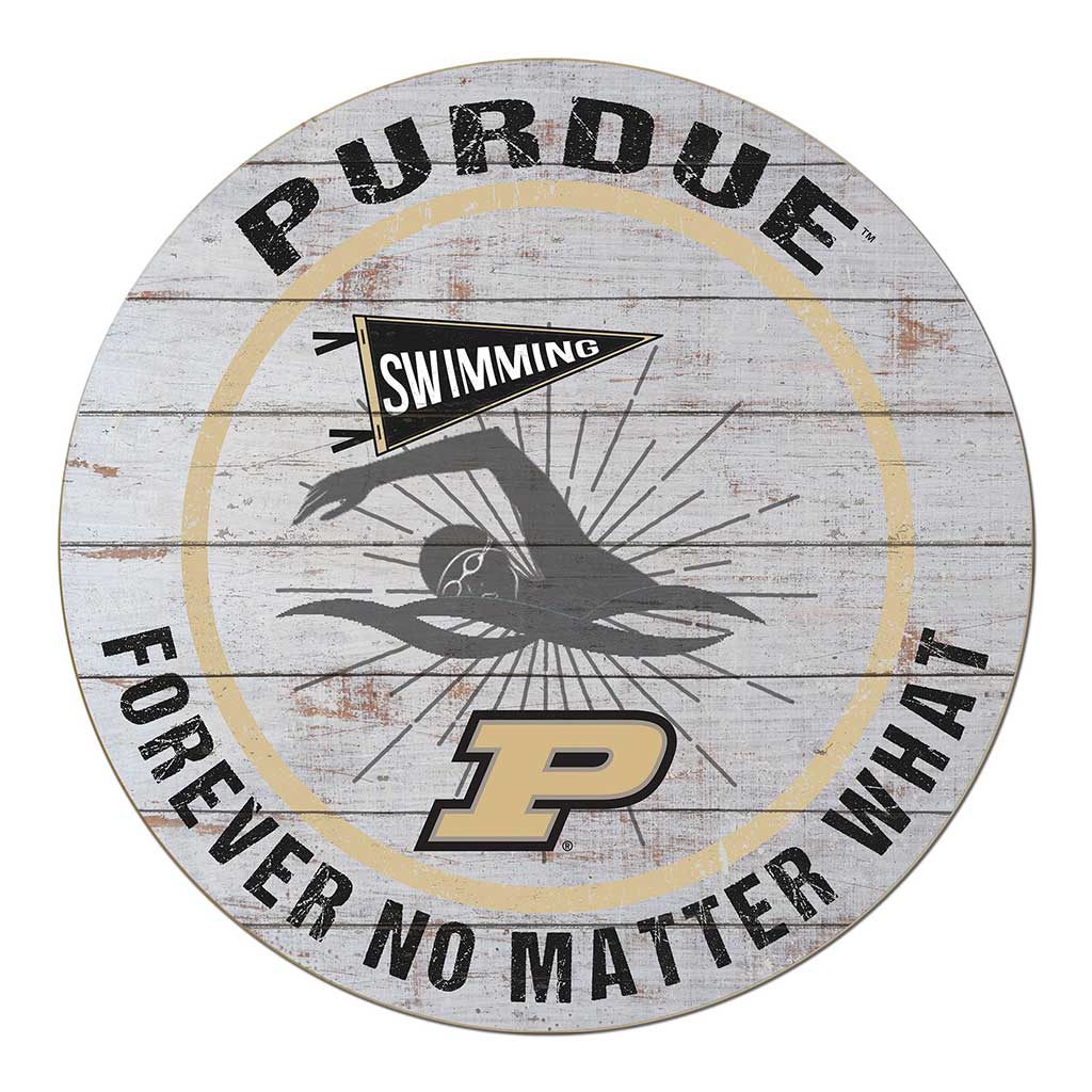 20x20 Throwback Weathered Circle Purdue Boilermakers Swimming