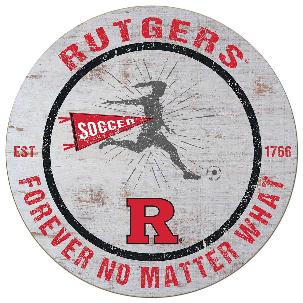 20x20 Throwback Weathered Circle Rutgers Scarlet Knights Soccer Girls