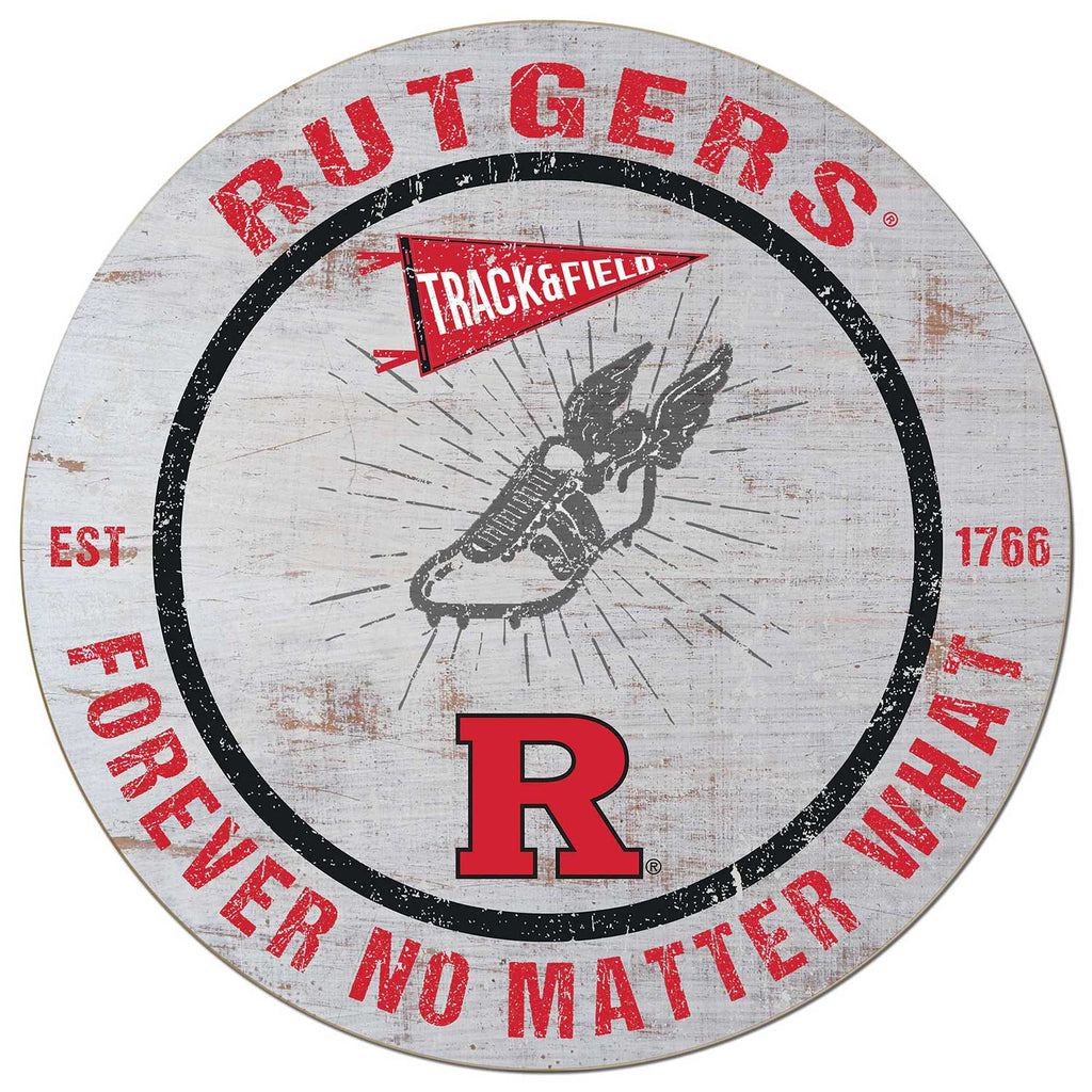 20x20 Throwback Weathered Circle Rutgers Scarlet Knights Track
