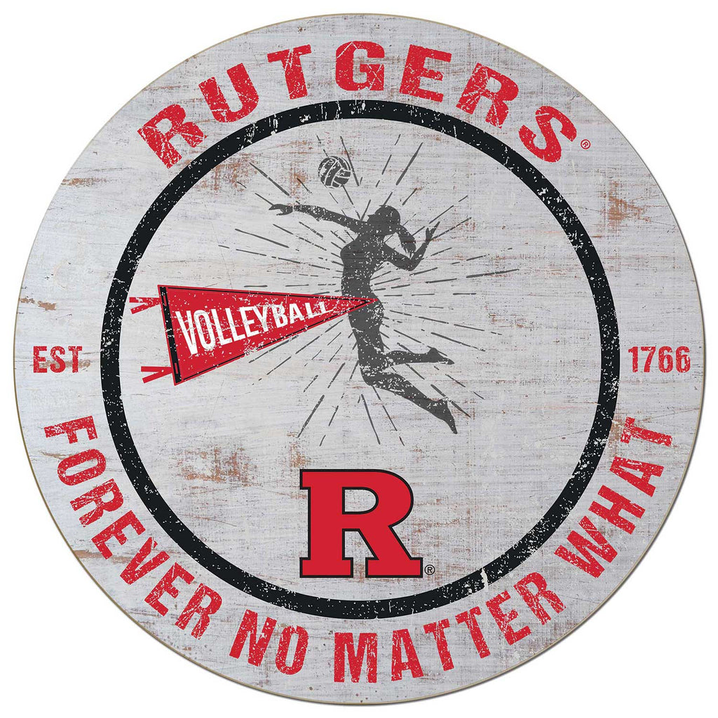 20x20 Throwback Weathered Circle Rutgers Scarlet Knights Volleyball Girls