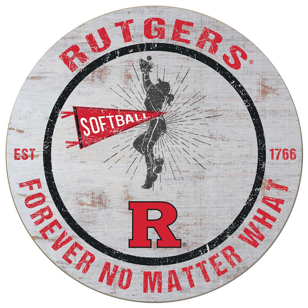 20x20 Throwback Weathered Circle Rutgers Scarlet Knights Softball
