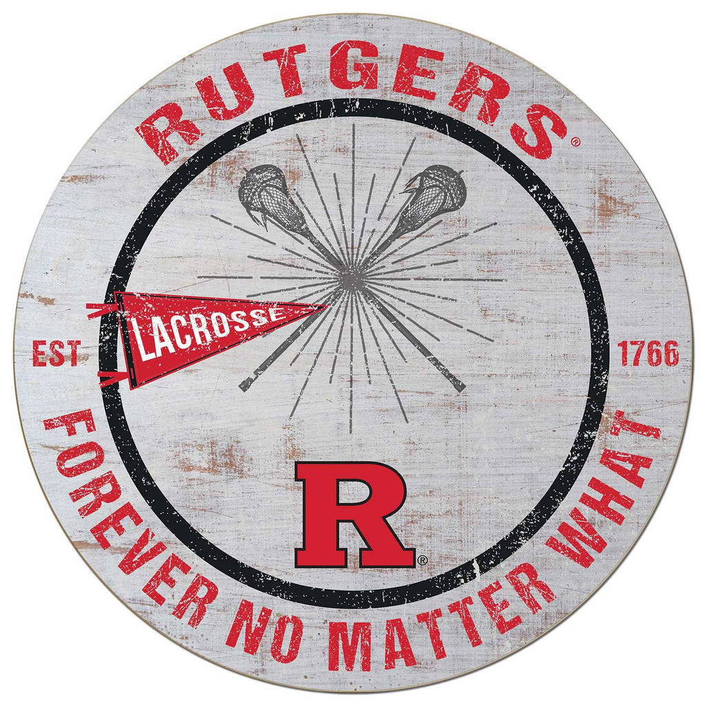 20x20 Throwback Weathered Circle Rutgers Scarlet Knights Lacrosse