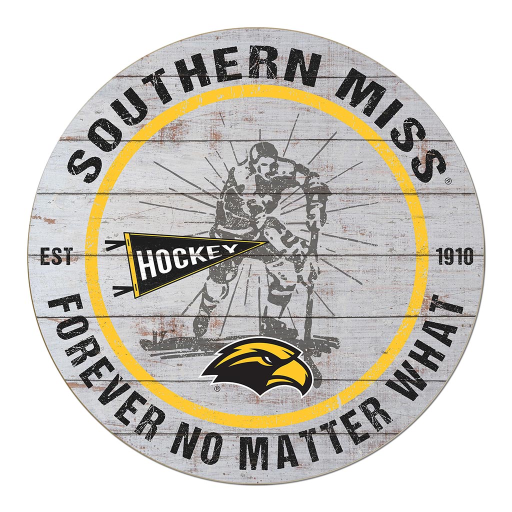 20x20 Throwback Weathered Circle Southern Mississippi Golden Eagles Hockey