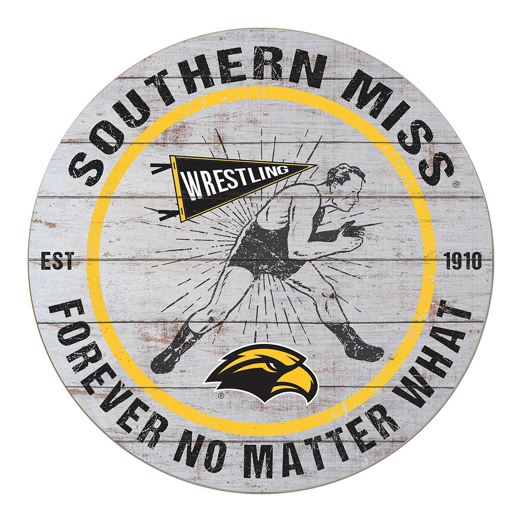 20x20 Throwback Weathered Circle Southern Mississippi Golden Eagles Wrestling
