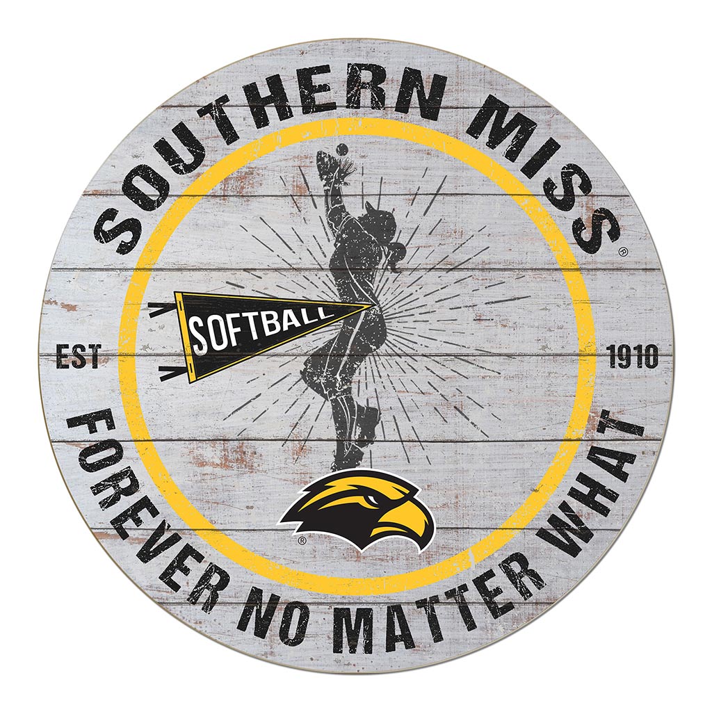 20x20 Throwback Weathered Circle Southern Mississippi Golden Eagles Softball