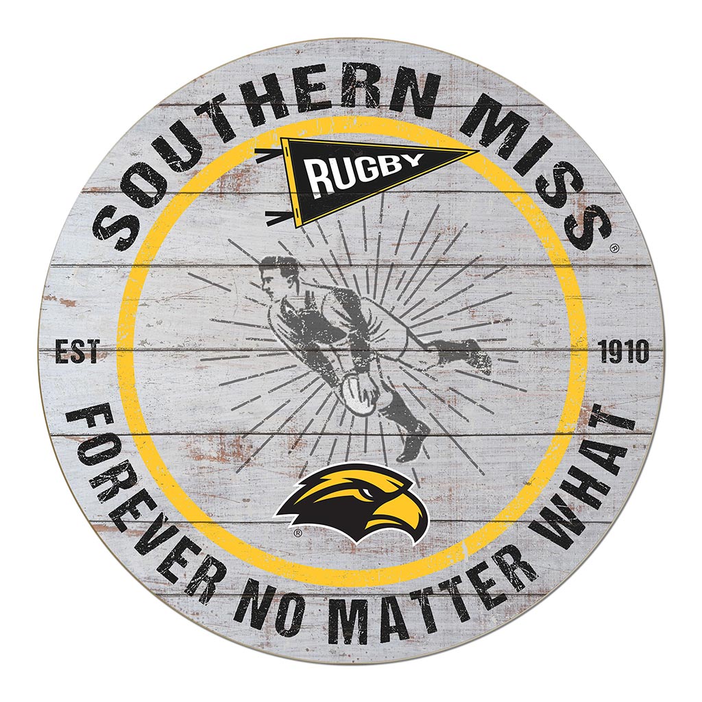 20x20 Throwback Weathered Circle Southern Mississippi Golden Eagles Rugby