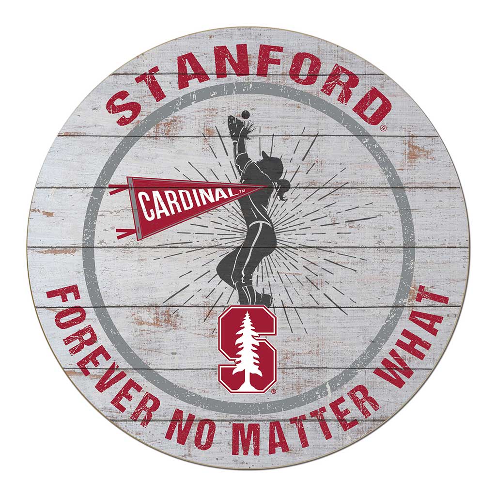 20x20 Throwback Weathered Circle Stanford Cardinal color Softball