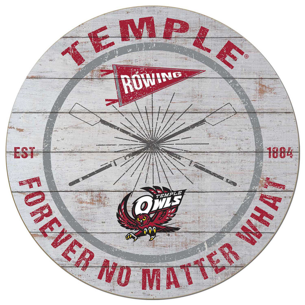 20x20 Throwback Weathered Circle Temple Owls Rowing