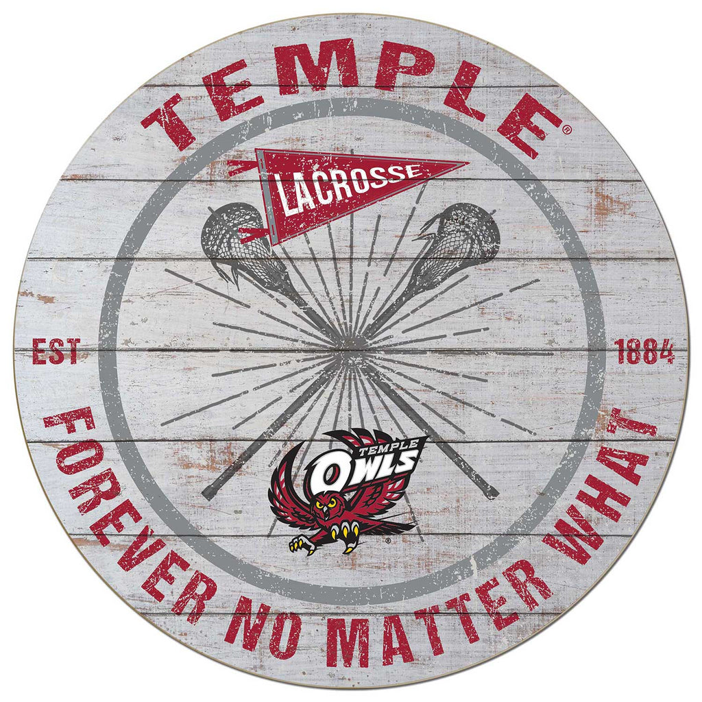 20x20 Throwback Weathered Circle Temple Owls Lacrosse