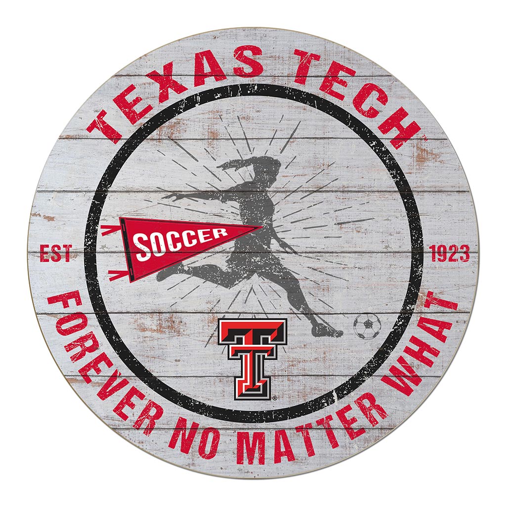 20x20 Throwback Weathered Circle Texas Tech Red Raiders Soccer Girls