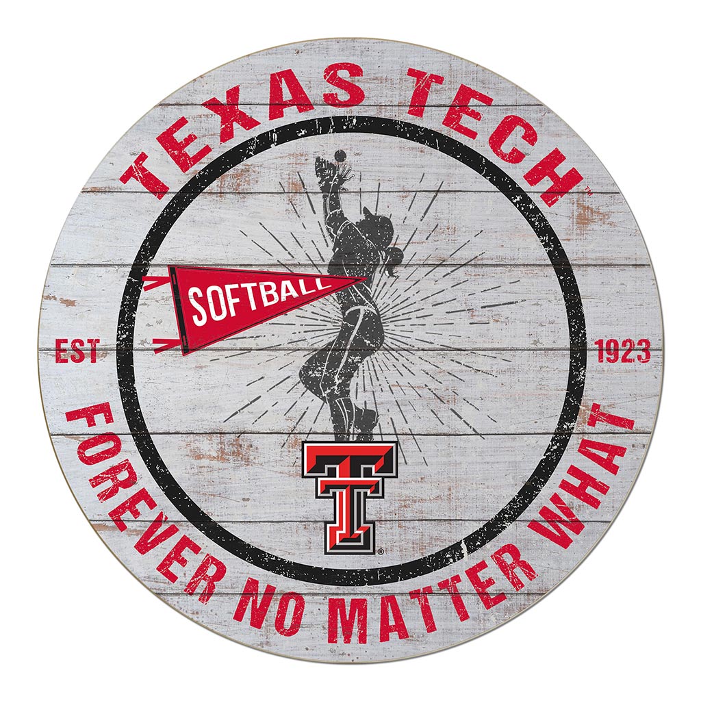 20x20 Throwback Weathered Circle Texas Tech Red Raiders Softball