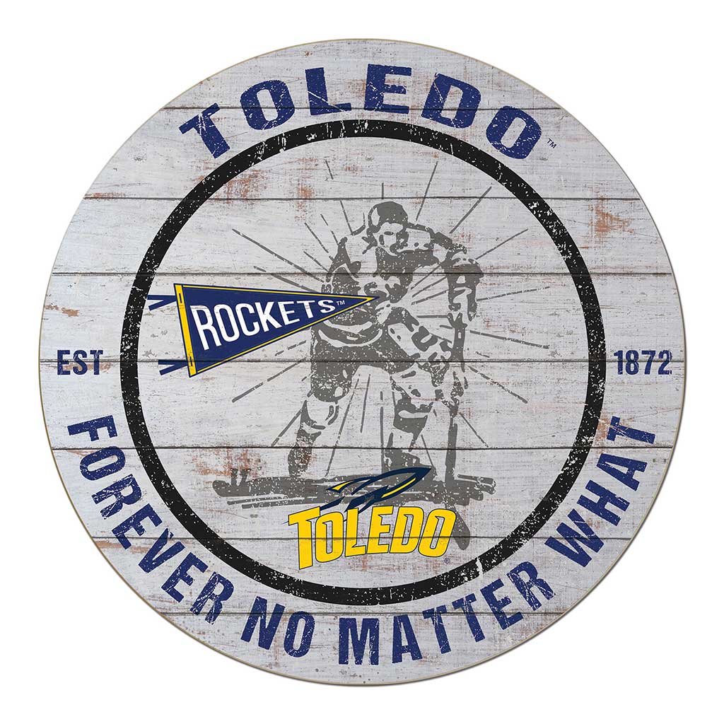 20x20 Throwback Weathered Circle Toledo Rockets Hockey