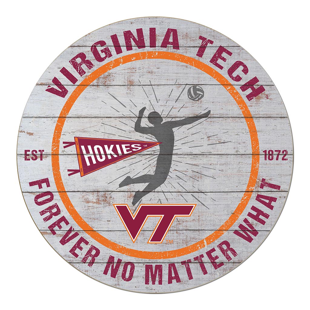 20x20 Throwback Weathered Circle Virginia Tech Hokies Volleyball